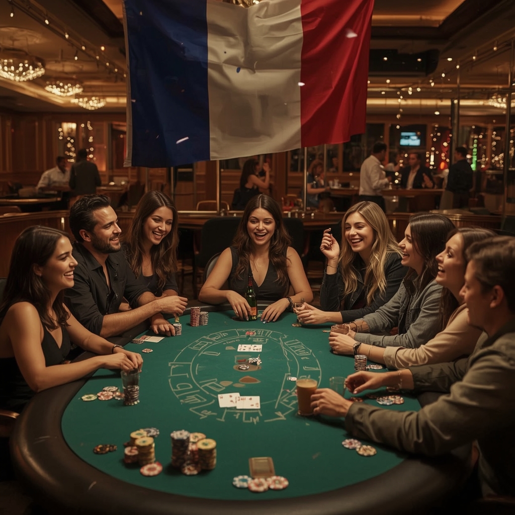 Cartes de poker et drapeau français POKERSTARS CASINO
